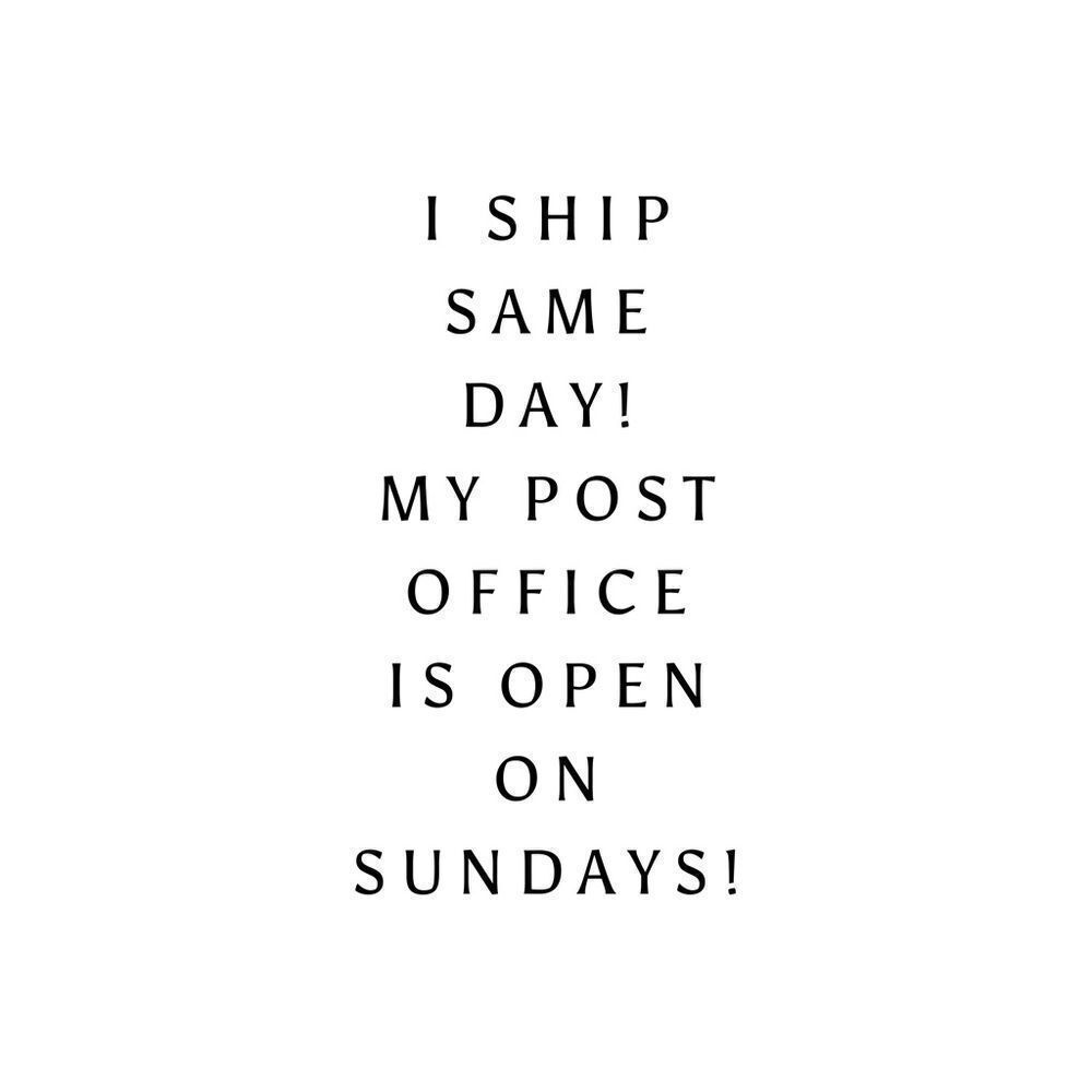 SAME DAY SHIPPING
